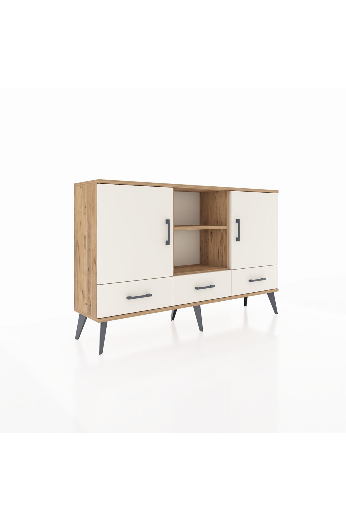 Arges Konsol 6 Raflı 3 Çekmeceli 3 Kapaklı 132x30x83 - S144M023V22A