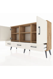 Arges Konsol 6 Raflı 3 Çekmeceli 3 Kapaklı 132x30x83 - S144M023V22A
