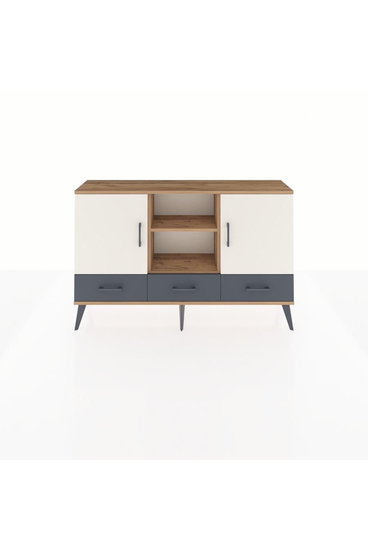Arges Konsol 6 Raflı 3 Çekmeceli 3 Kapaklı 132x30x83 - S144M023V23A
