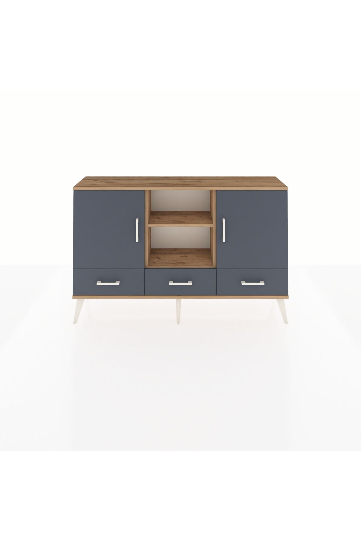 Arges Konsol 6 Raflı 3 Çekmeceli 3 Kapaklı 132x30x83 - S144M023V26A