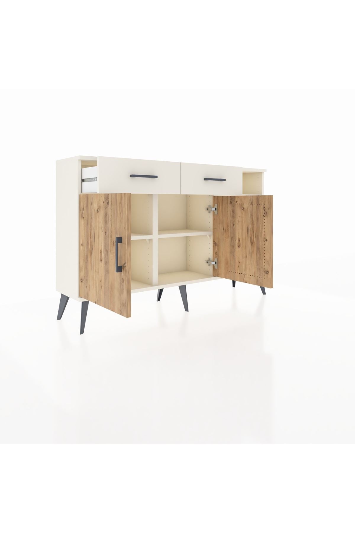 Arges Konsol 5 Raflı 2 Çekmeceli 2 Kapaklı 132x30x83 - S144M024V01A