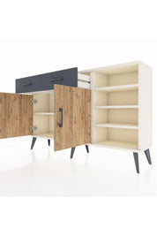 Arges Konsol 5 Raflı 2 Çekmeceli 2 Kapaklı 132x30x83 - S144M024V02A