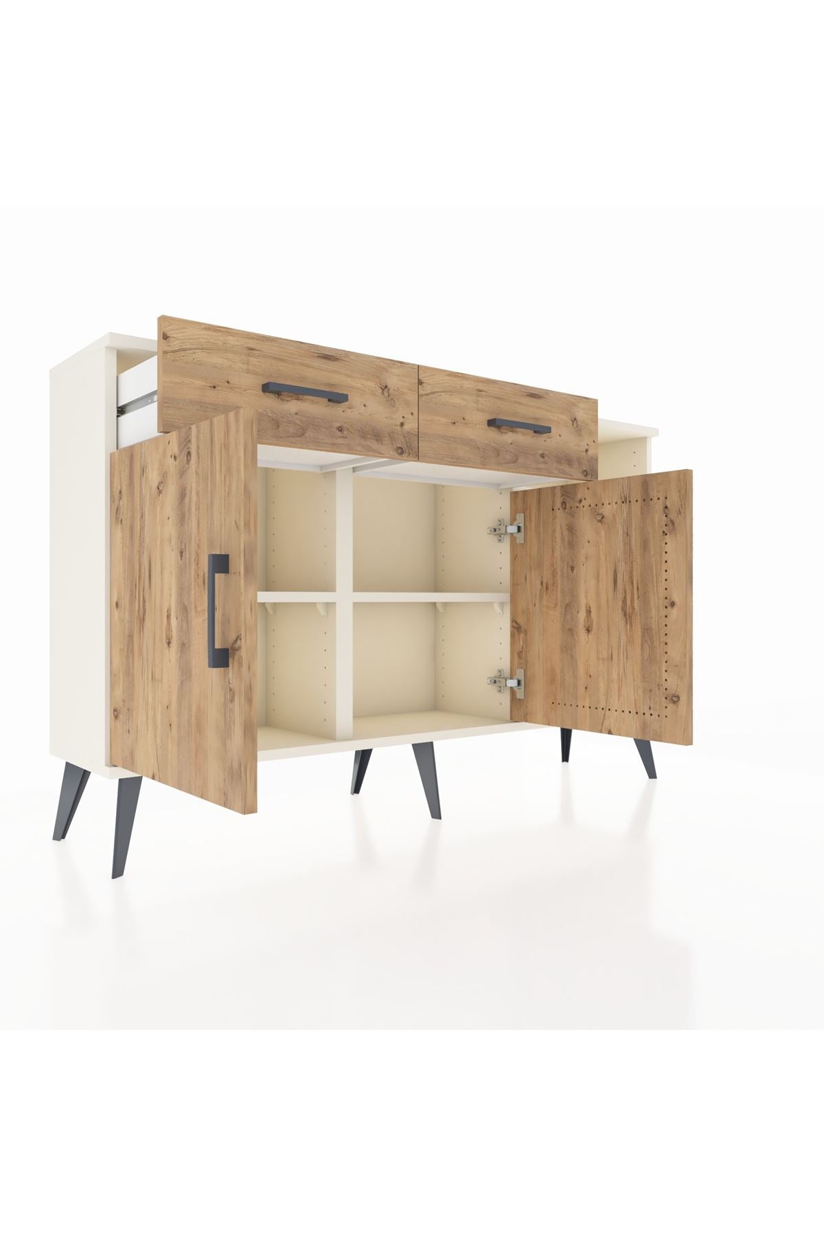 Arges Konsol 5 Raflı 2 Çekmeceli 2 Kapaklı 132x30x83 - S144M024V03A