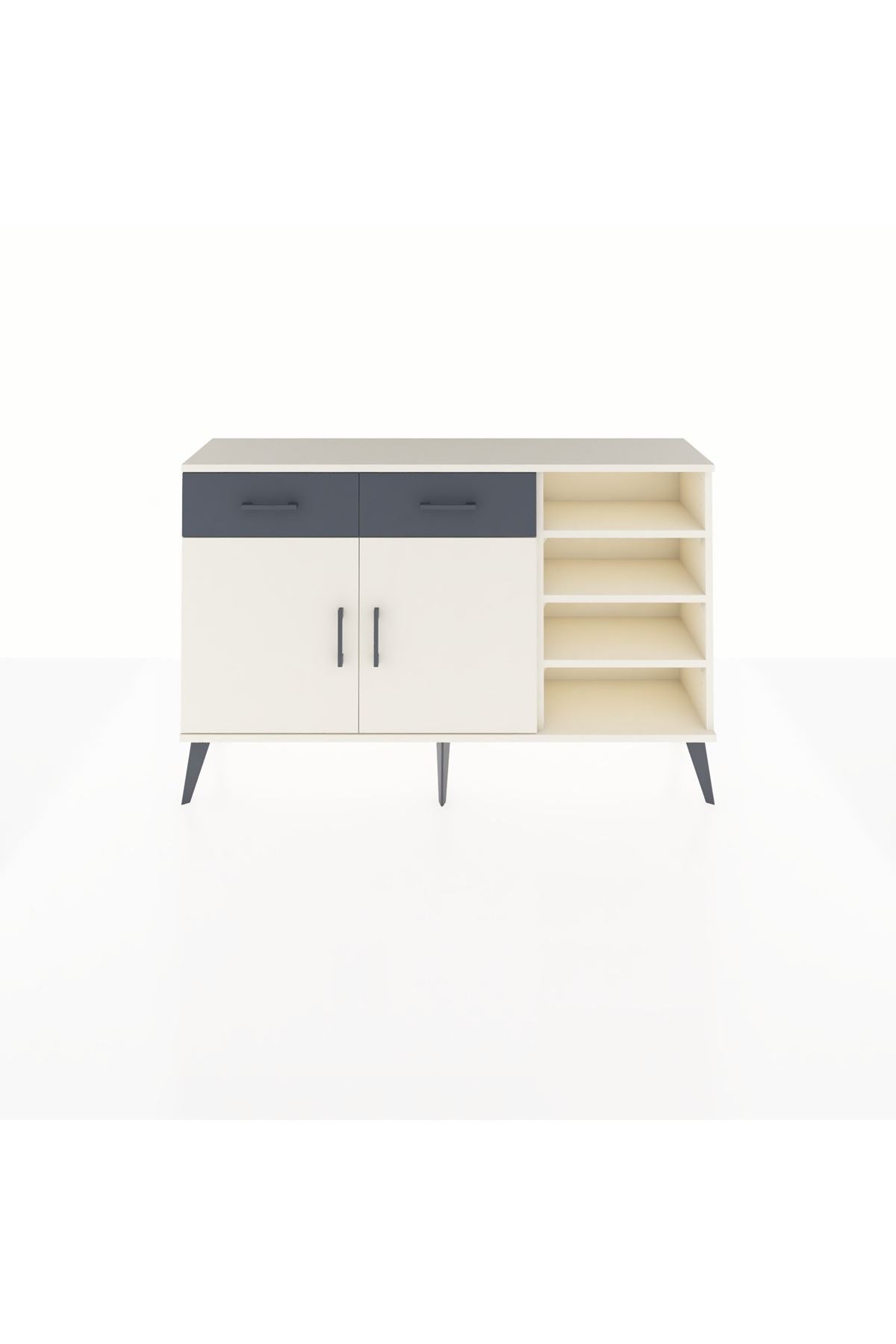 Arges Konsol 5 Raflı 2 Çekmeceli 2 Kapaklı 132x30x83 - S144M024V05A