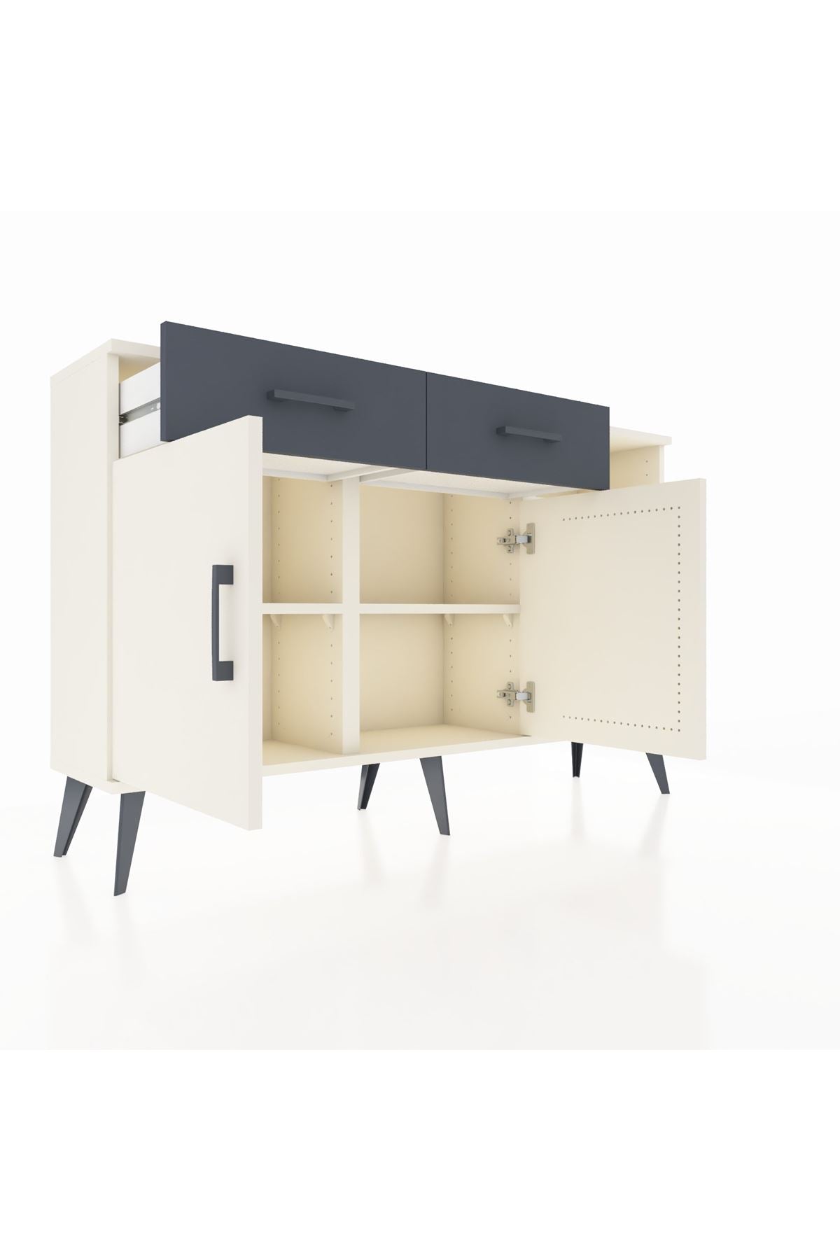 Arges Konsol 5 Raflı 2 Çekmeceli 2 Kapaklı 132x30x83 - S144M024V05A