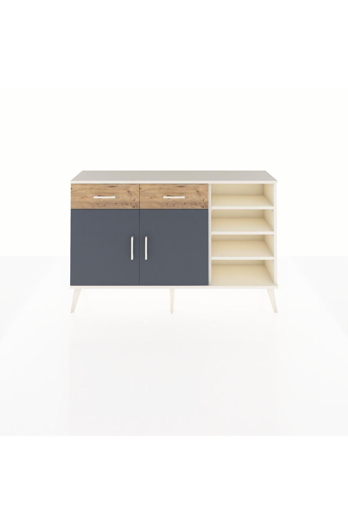 Arges Konsol 5 Raflı 2 Çekmeceli 2 Kapaklı 132x30x83 - S144M024V09A