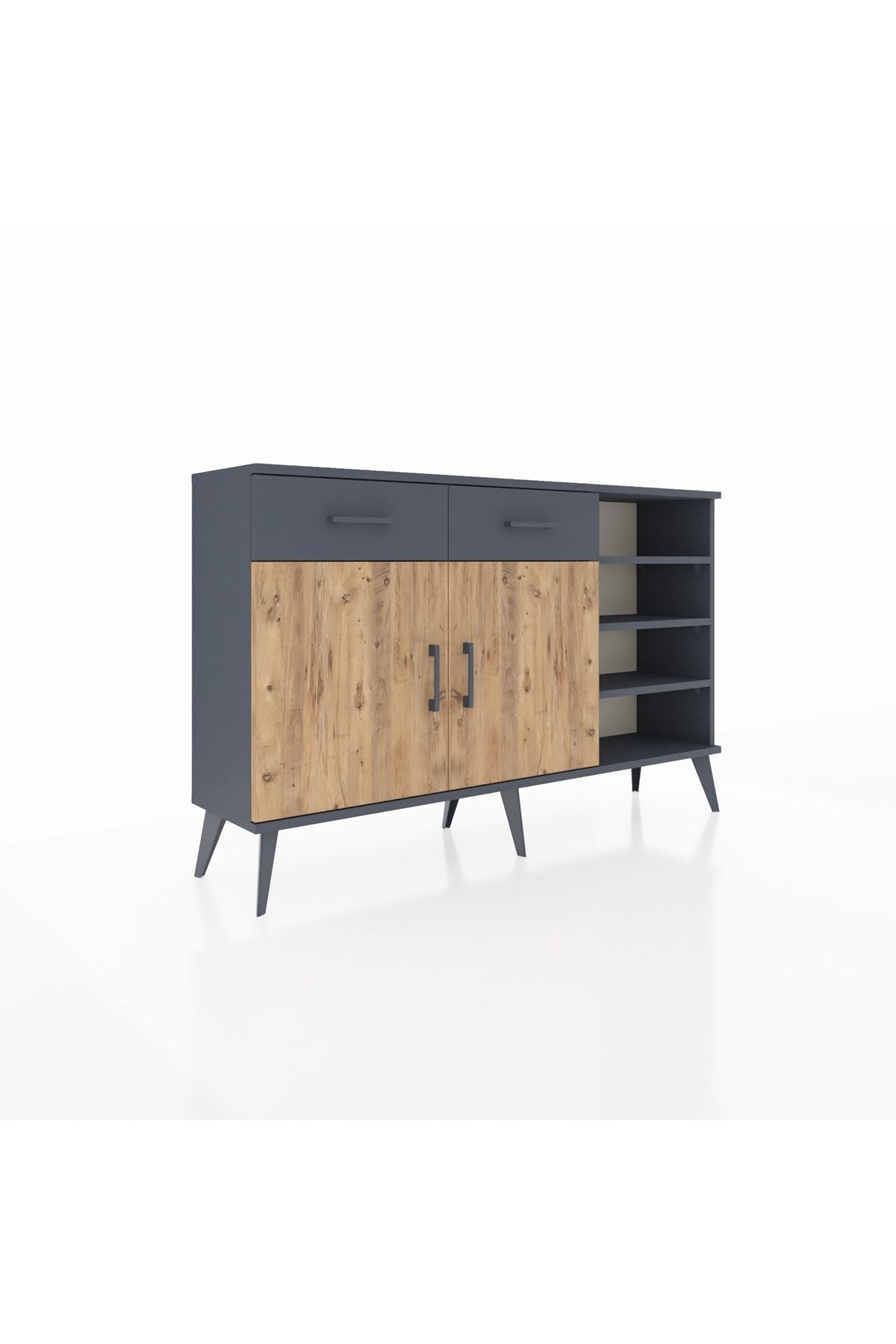 Arges Konsol 5 Raflı 2 Çekmeceli 2 Kapaklı 132x30x83 - S144M024V11A