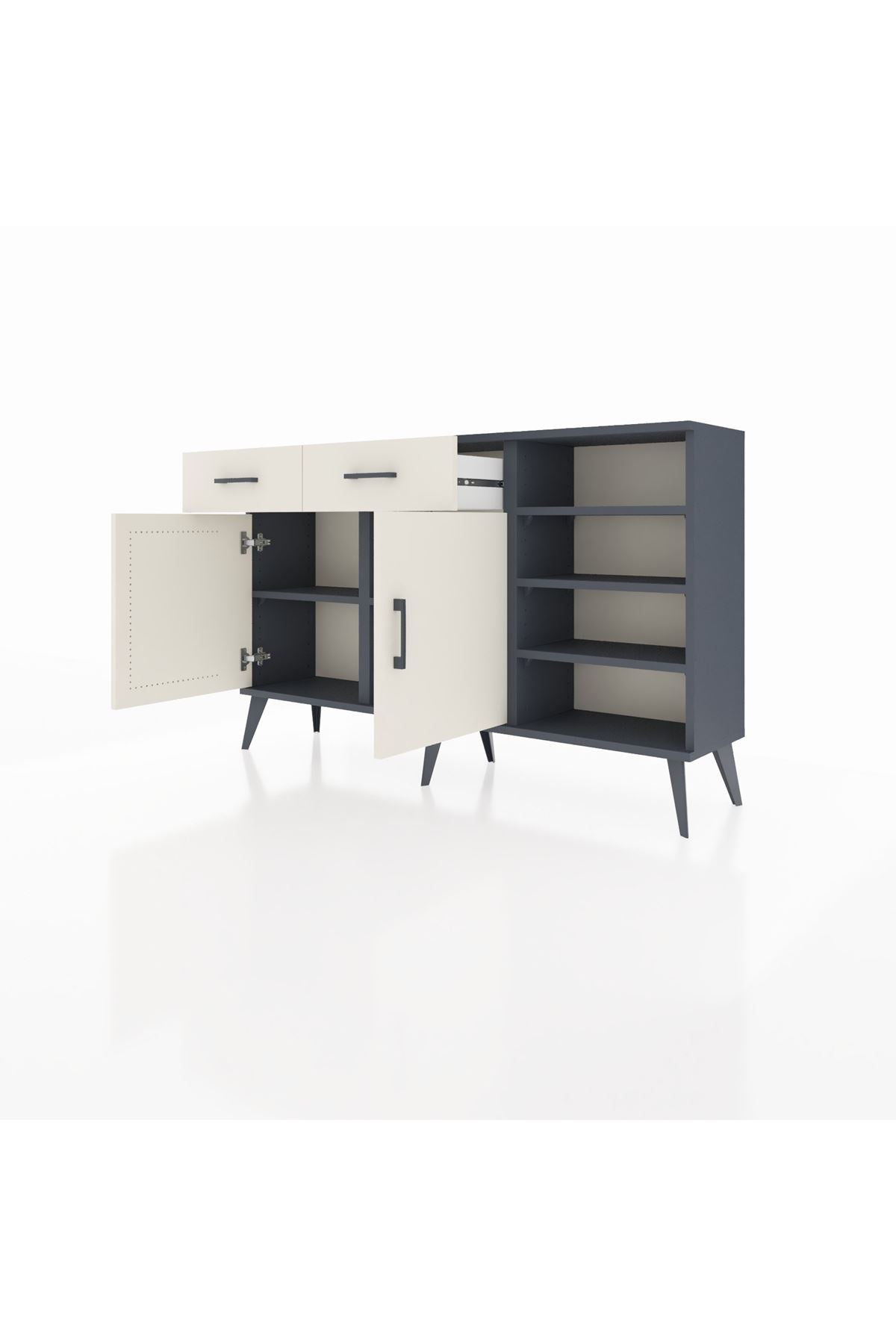 Arges Konsol 5 Raflı 2 Çekmeceli 2 Kapaklı 132x30x83 - S144M024V13A