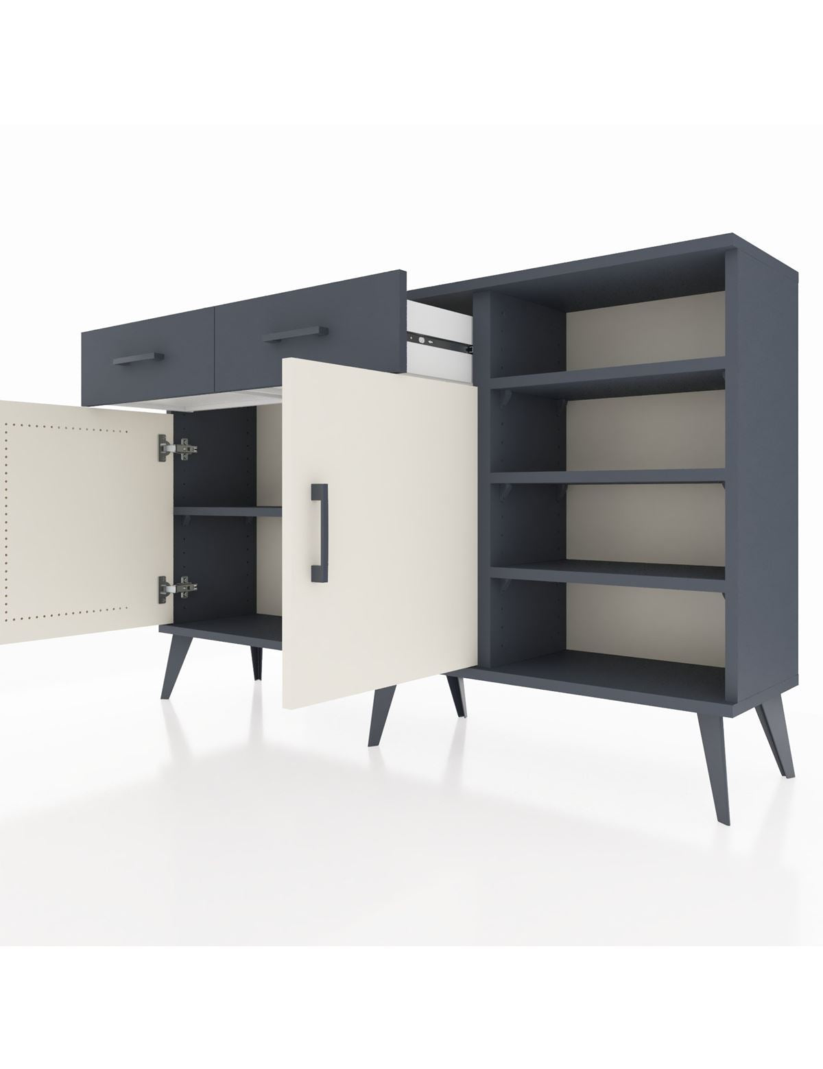 Arges Konsol 5 Raflı 2 Çekmeceli 2 Kapaklı 132x30x83 - S144M024V14A