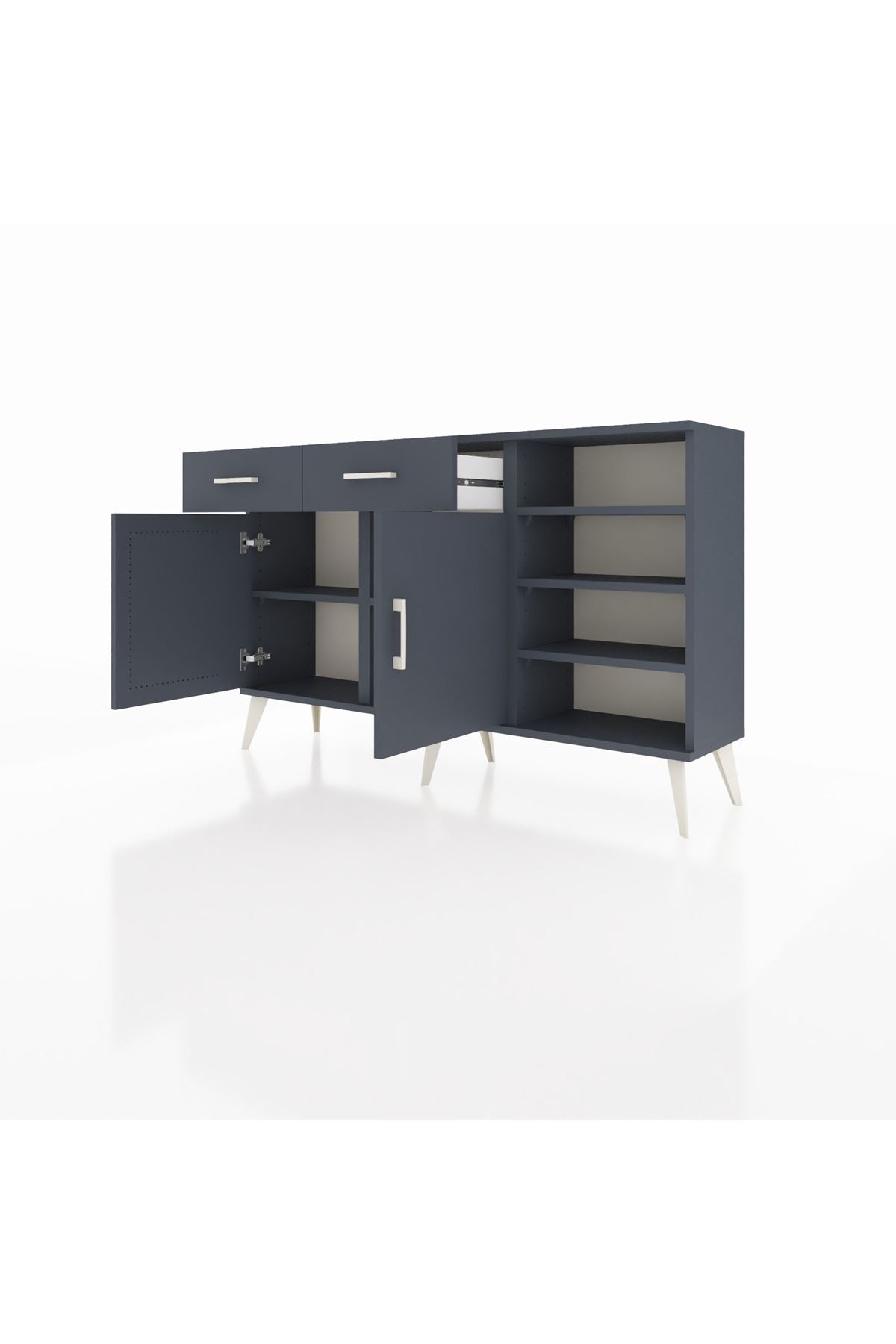 Arges Konsol 5 Raflı 2 Çekmeceli 2 Kapaklı 132x30x83 - S144M024V17A