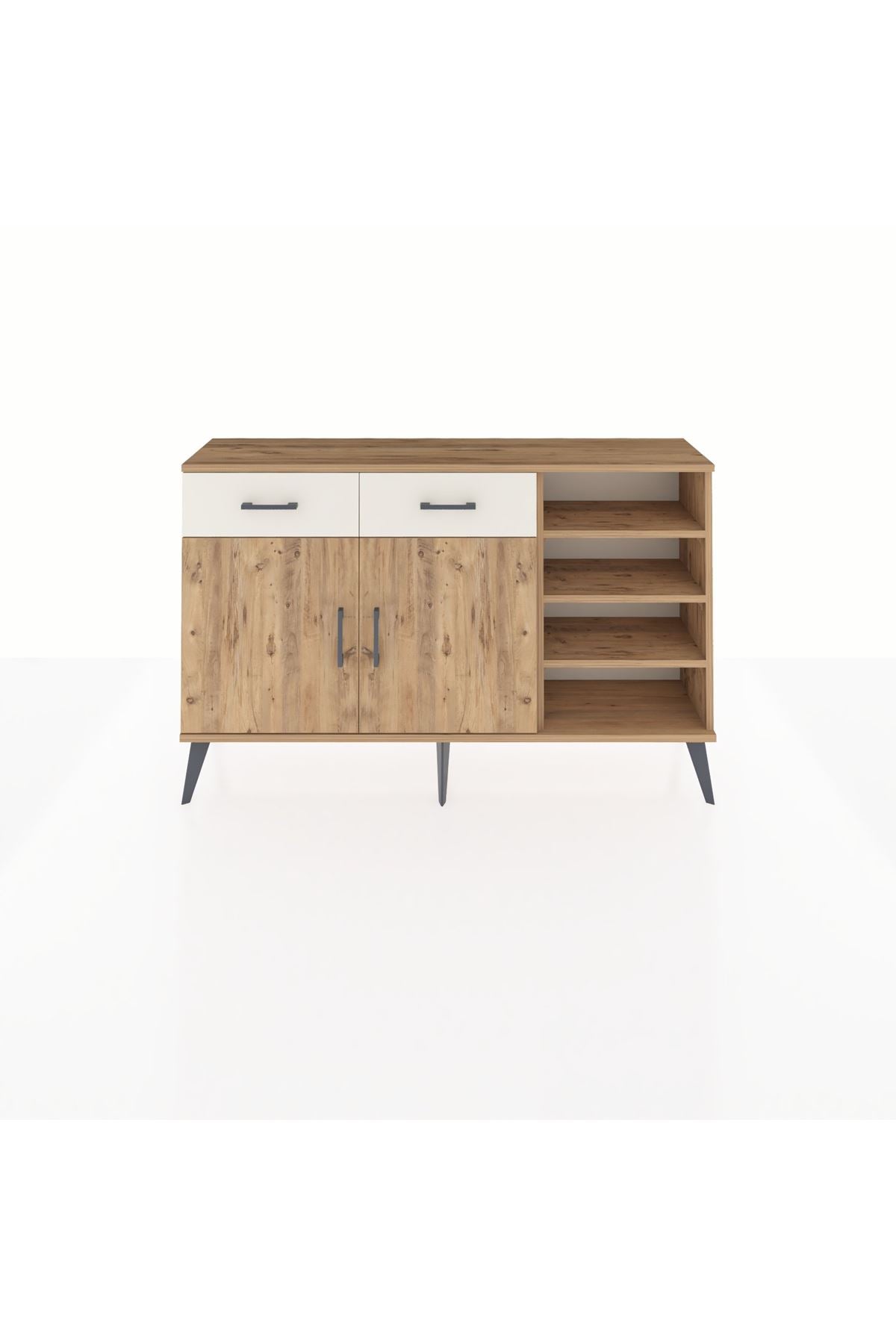 Arges Konsol 5 Raflı 2 Çekmeceli 2 Kapaklı 132x30x83 - S144M024V19A