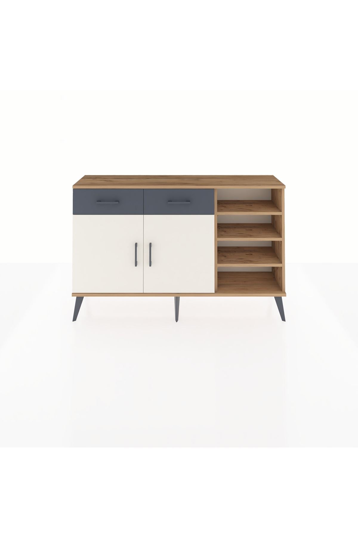 Arges Konsol 5 Raflı 2 Çekmeceli 2 Kapaklı 132x30x83 - S144M024V23A