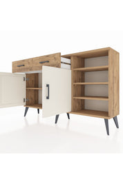 Arges Konsol 5 Raflı 2 Çekmeceli 2 Kapaklı 132x30x83 - S144M024V24A