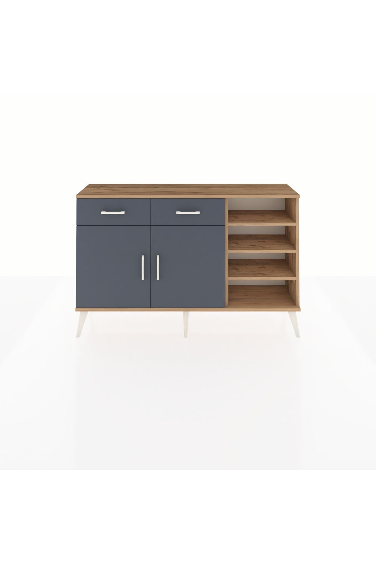 Arges Konsol 5 Raflı 2 Çekmeceli 2 Kapaklı 132x30x83 - S144M024V26A