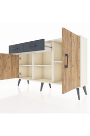 Arges Konsol 3 Raflı 2 Çekmeceli 3 Kapaklı 132x30x83 - S144M025V02A