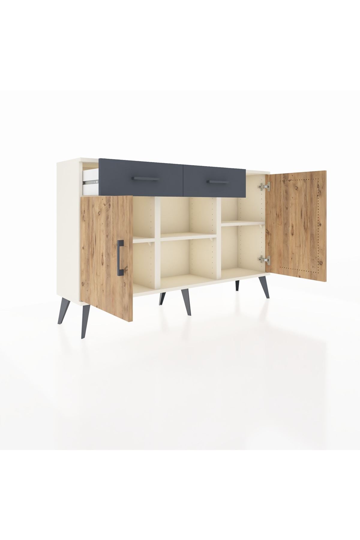 Arges Konsol 3 Raflı 2 Çekmeceli 3 Kapaklı 132x30x83 - S144M025V02A