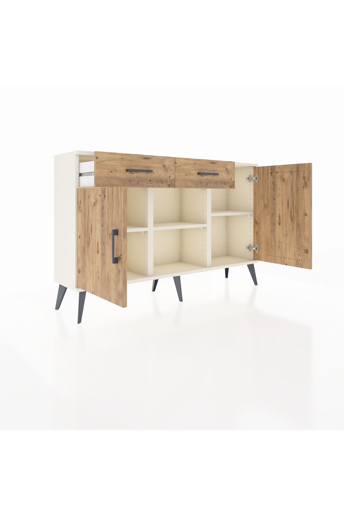 Arges Konsol 3 Raflı 2 Çekmeceli 3 Kapaklı 132x30x83 - S144M025V03A