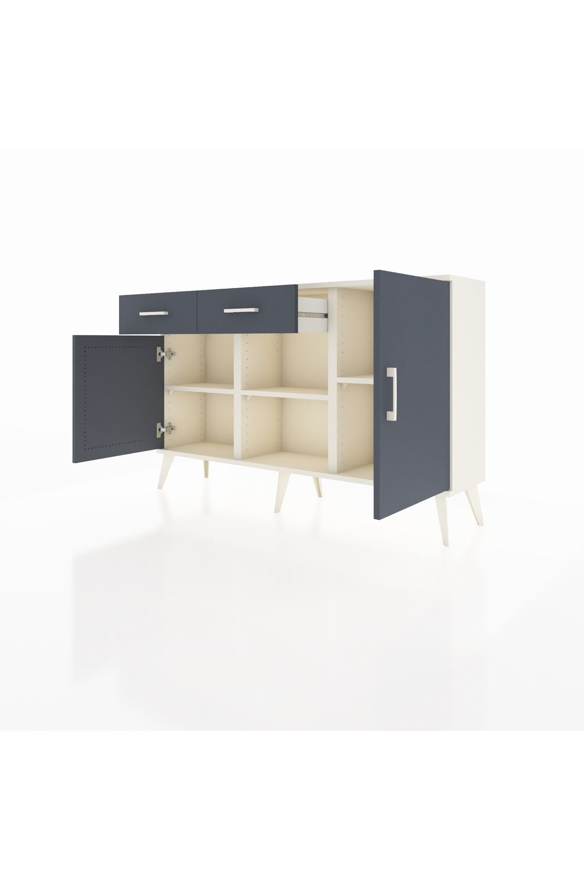 Arges Konsol 3 Raflı 2 Çekmeceli 3 Kapaklı 132x30x83 - S144M025V08A