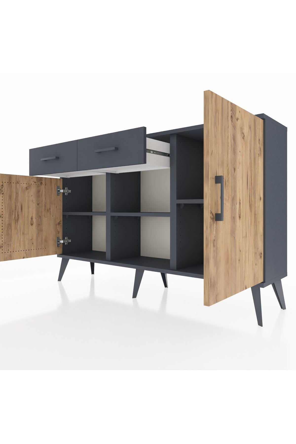 Arges Konsol 3 Raflı 2 Çekmeceli 3 Kapaklı 132x30x83 - S144M025V11A