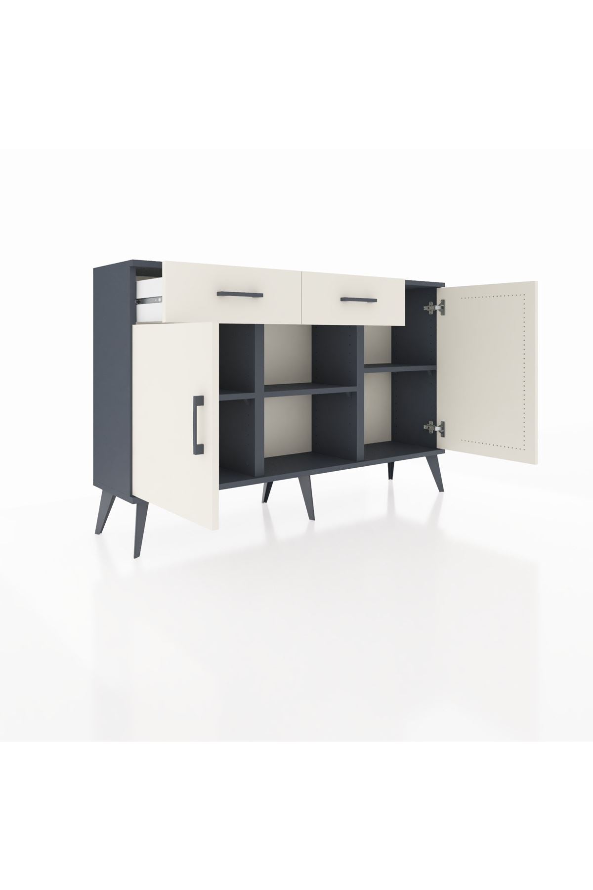 Arges Konsol 3 Raflı 2 Çekmeceli 3 Kapaklı 132x30x83 - S144M025V13A