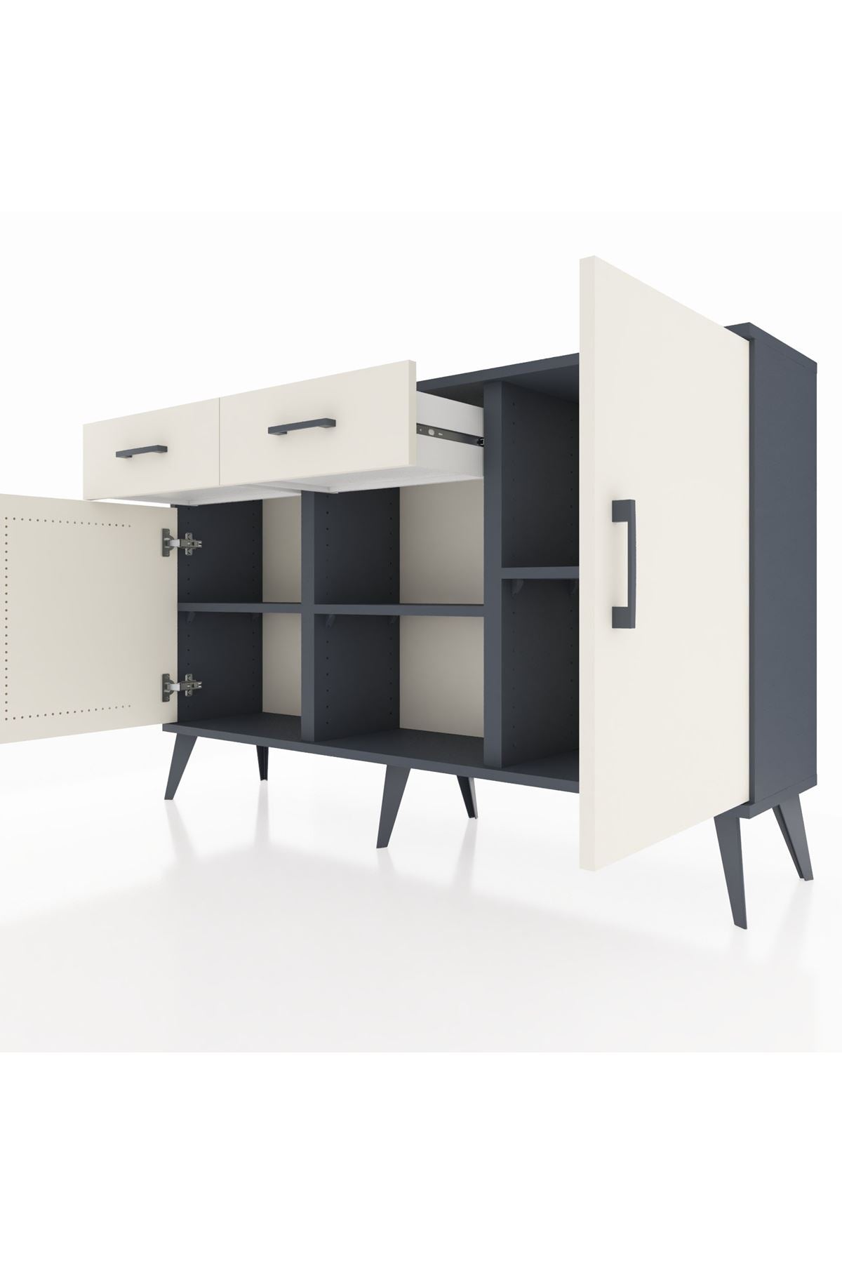 Arges Konsol 3 Raflı 2 Çekmeceli 3 Kapaklı 132x30x83 - S144M025V13A