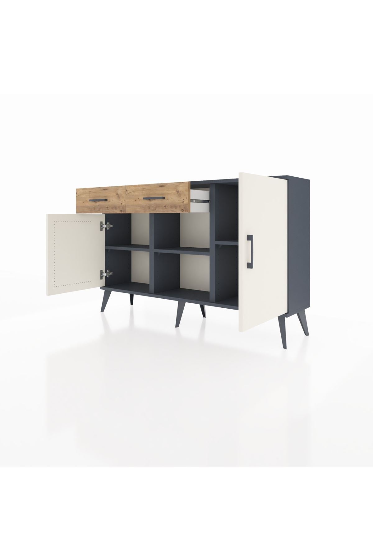 Arges Konsol 3 Raflı 2 Çekmeceli 3 Kapaklı 132x30x83 - S144M025V15A