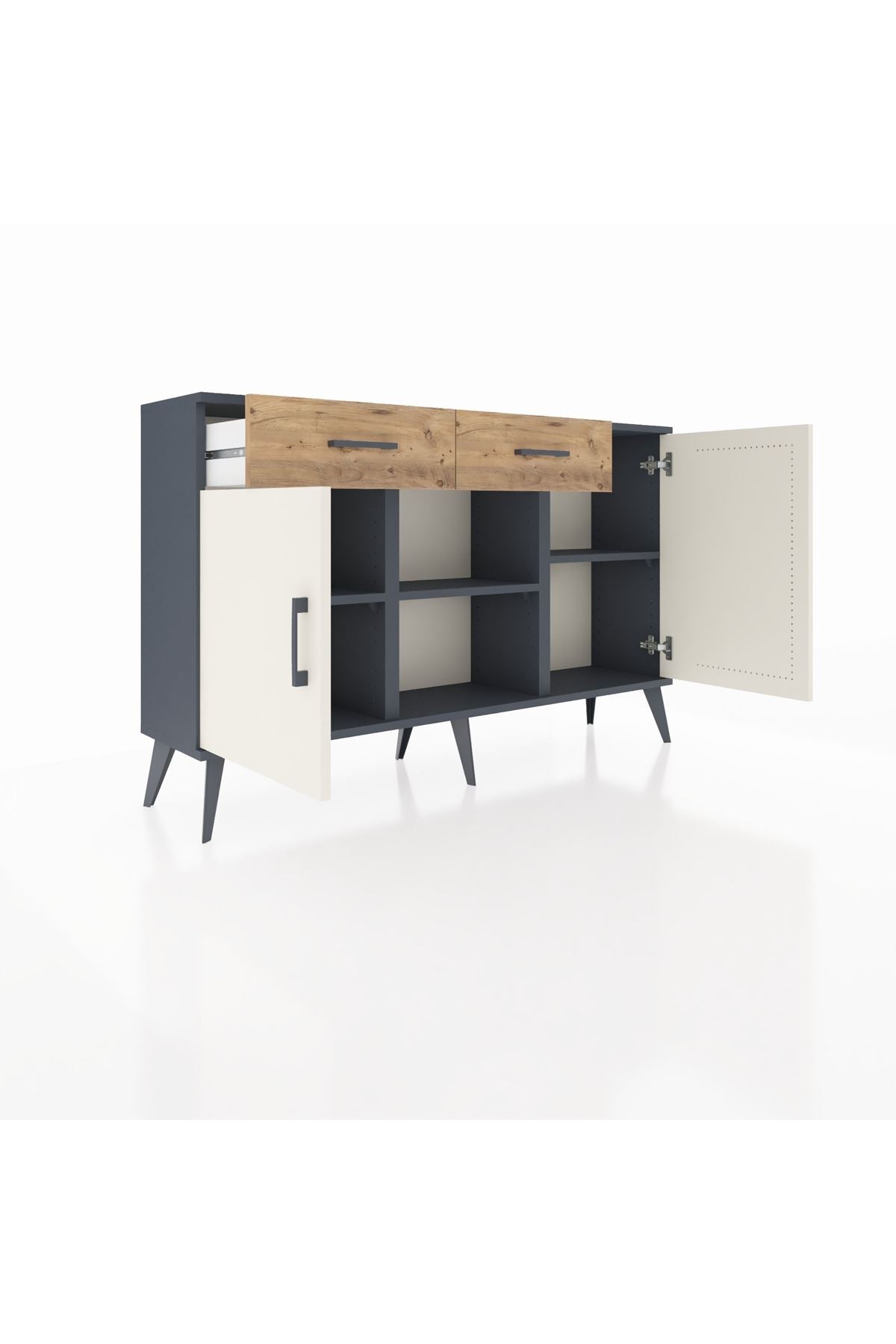 Arges Konsol 3 Raflı 2 Çekmeceli 3 Kapaklı 132x30x83 - S144M025V15A