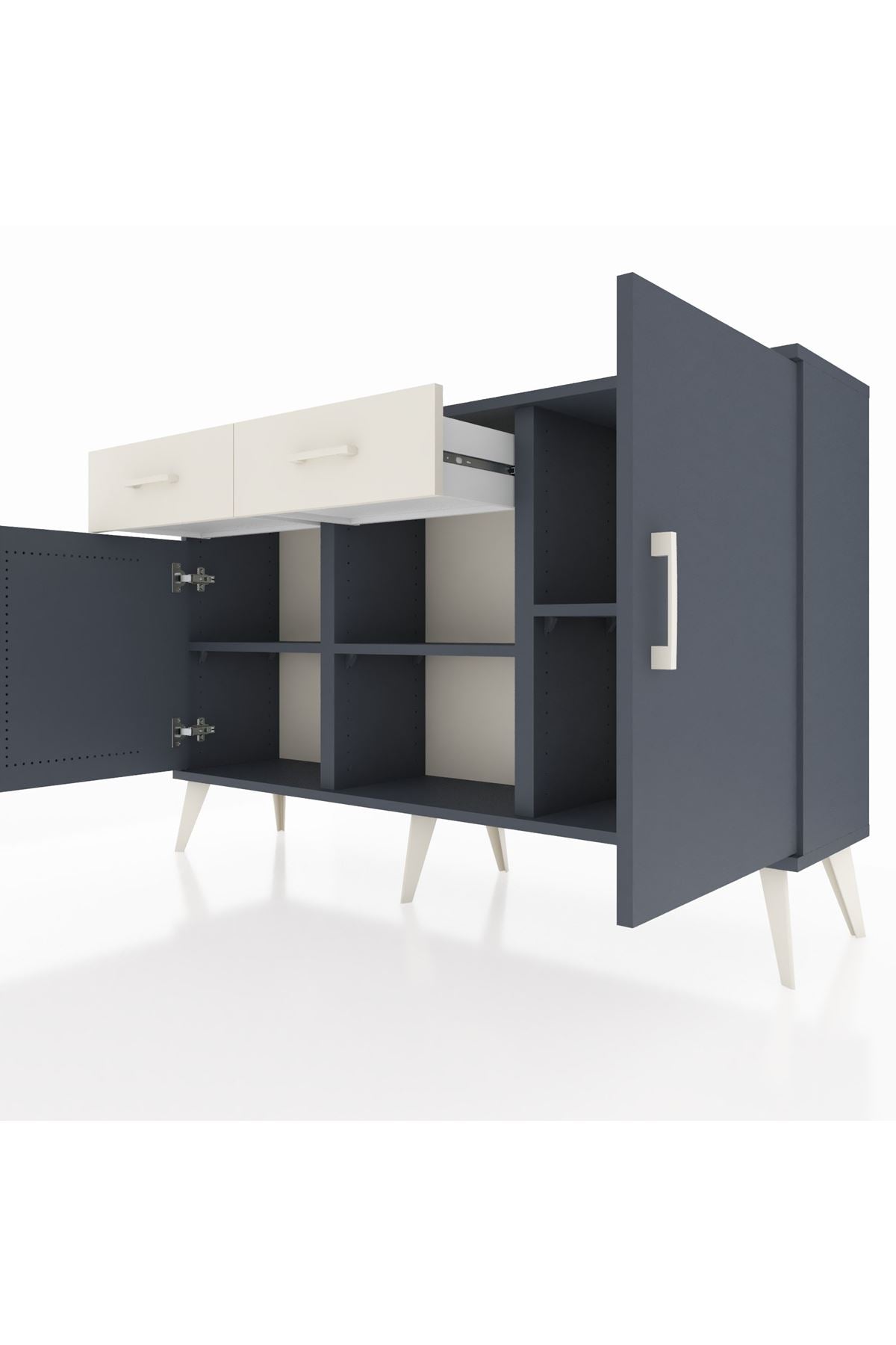 Arges Konsol 3 Raflı 2 Çekmeceli 3 Kapaklı 132x30x83 - S144M025V16A