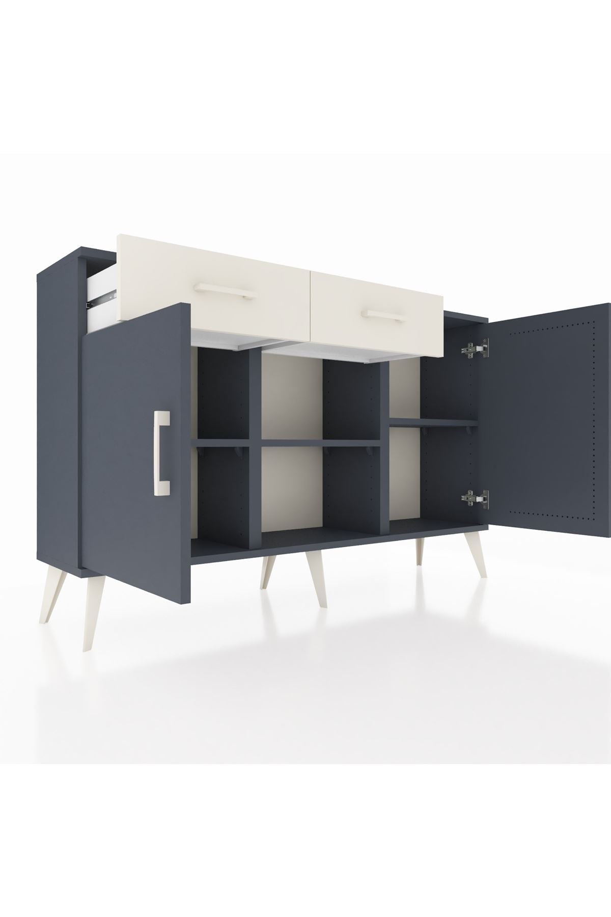 Arges Konsol 3 Raflı 2 Çekmeceli 3 Kapaklı 132x30x83 - S144M025V16A