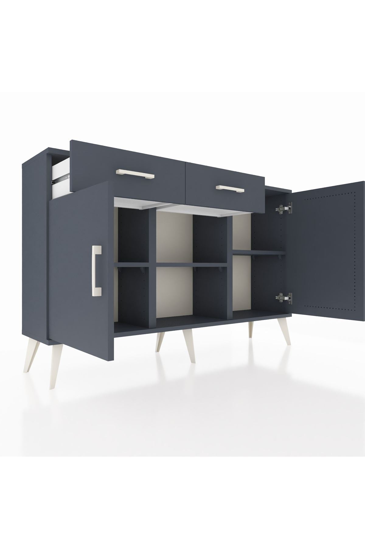 Arges Konsol 3 Raflı 2 Çekmeceli 3 Kapaklı 132x30x83 - S144M025V17A