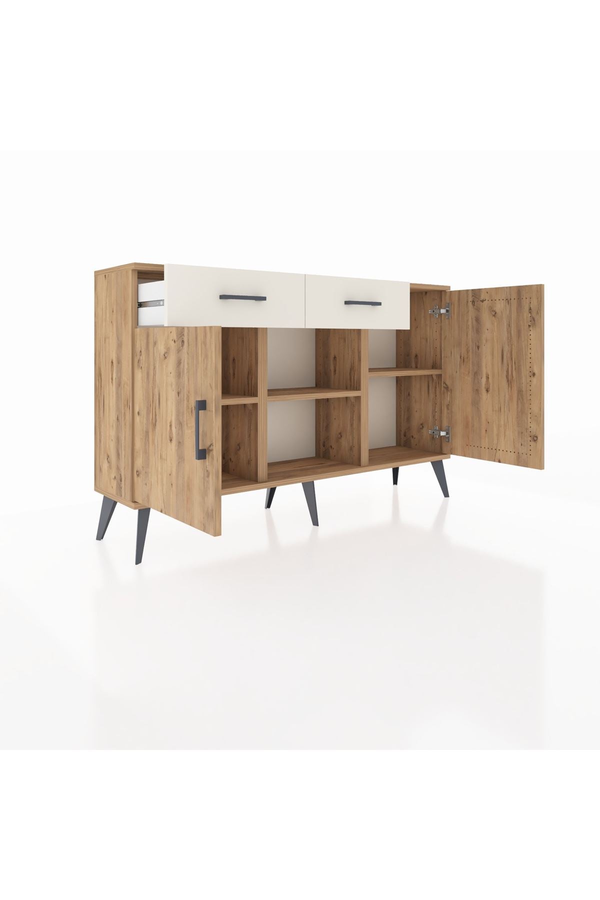 Arges Konsol 3 Raflı 2 Çekmeceli 3 Kapaklı 132x30x83 - S144M025V19A