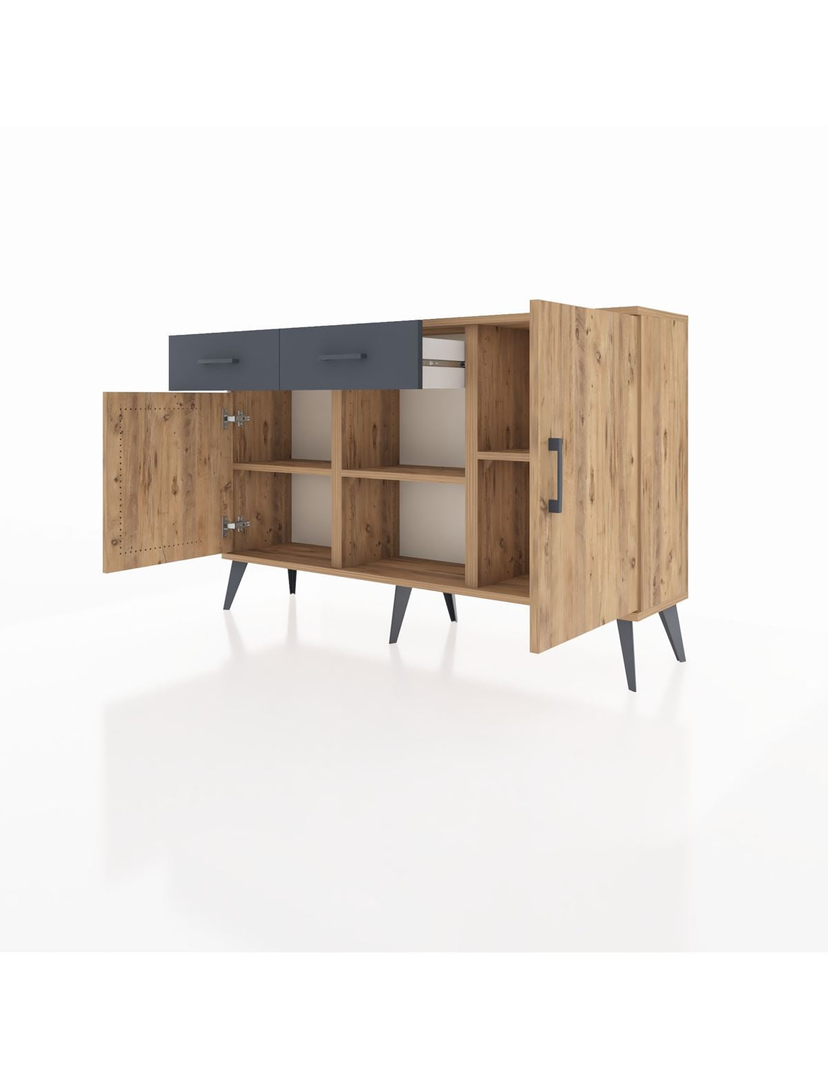 Arges Konsol 3 Raflı 2 Çekmeceli 3 Kapaklı 132x30x83 - S144M025V20A