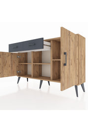 Arges Konsol 3 Raflı 2 Çekmeceli 3 Kapaklı 132x30x83 - S144M025V20A