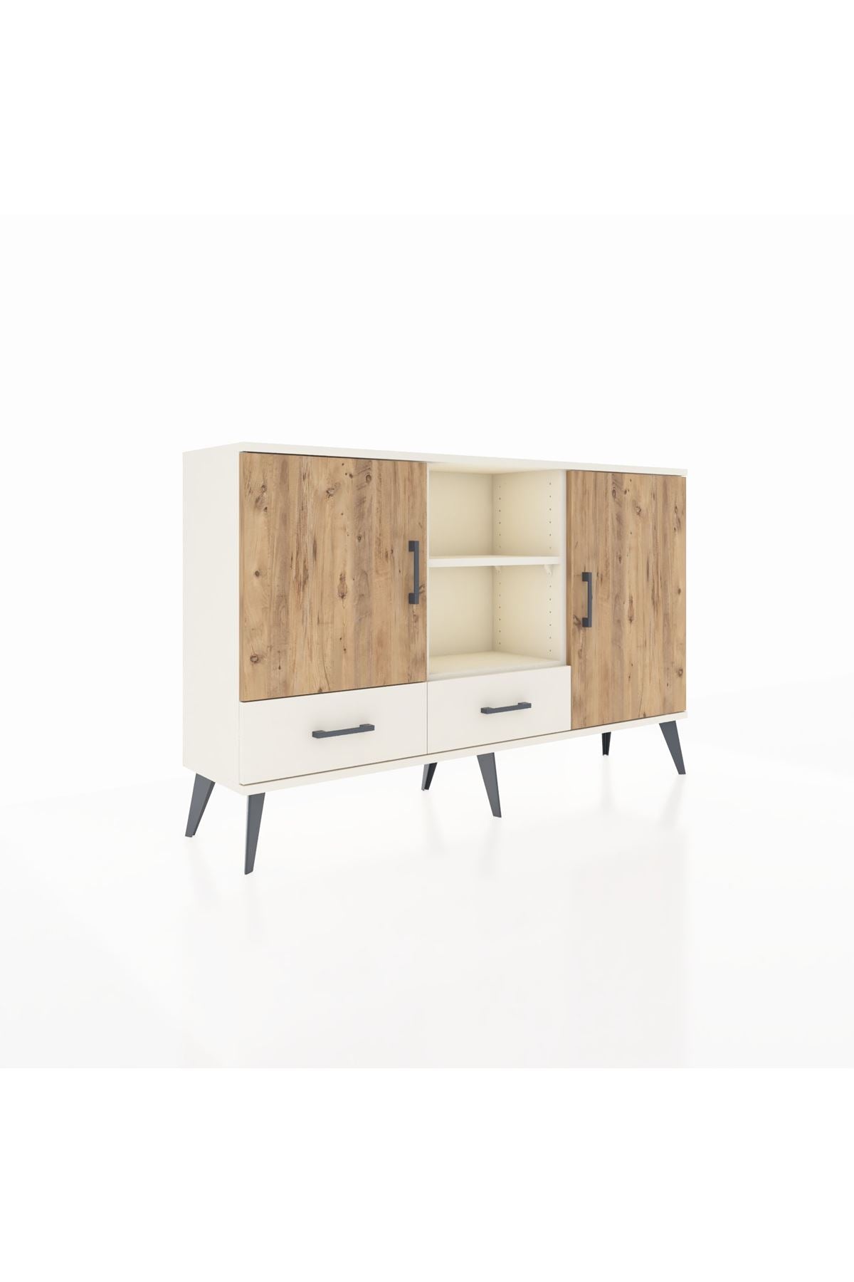 Arges Konsol 5 Raflı 2 Çekmeceli 3 Kapaklı 132x30x83 - S144M026V01A