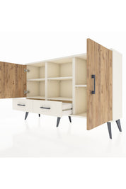 Arges Konsol 5 Raflı 2 Çekmeceli 3 Kapaklı 132x30x83 - S144M026V01A