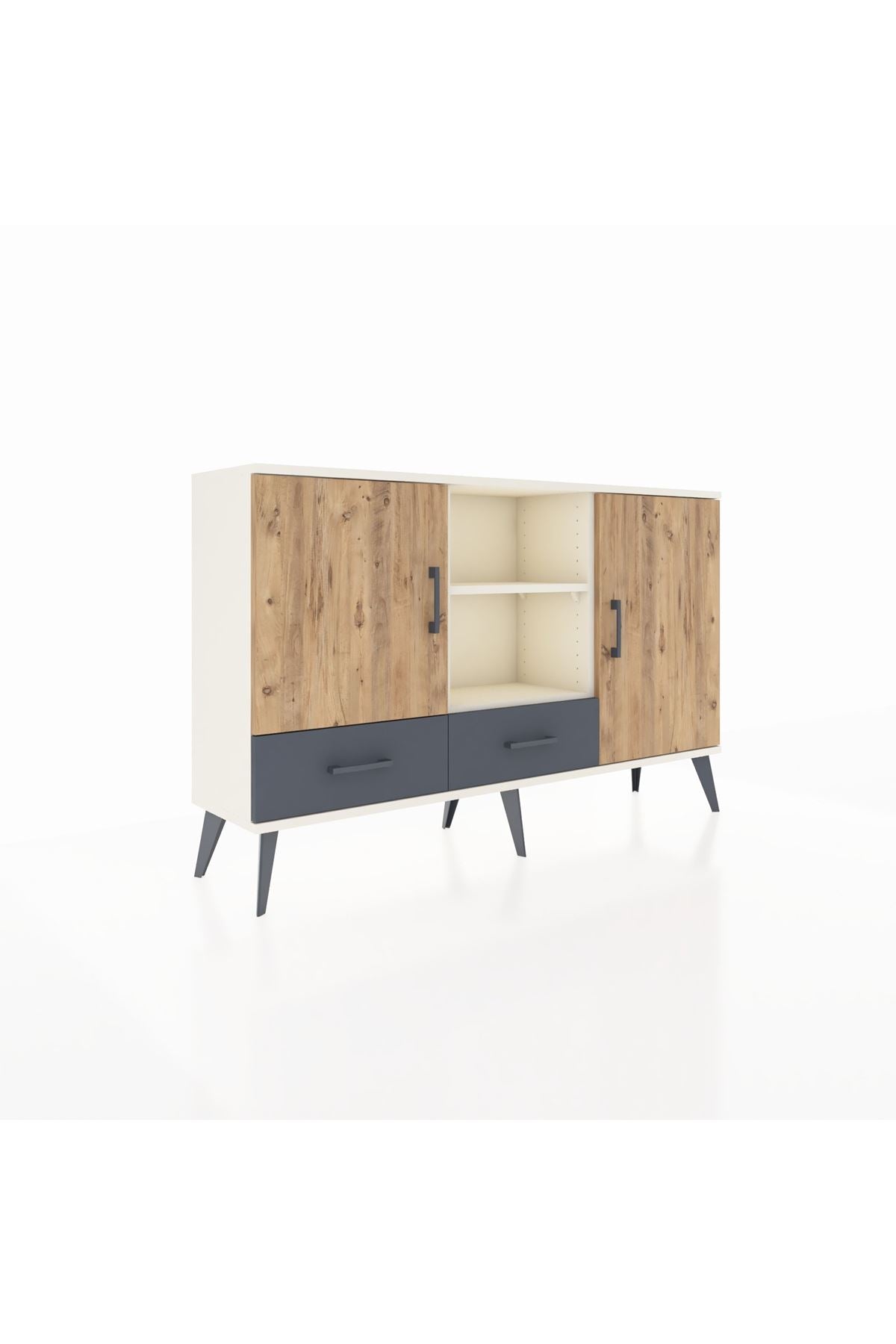 Arges Konsol 5 Raflı 2 Çekmeceli 3 Kapaklı 132x30x83 - S144M026V02A