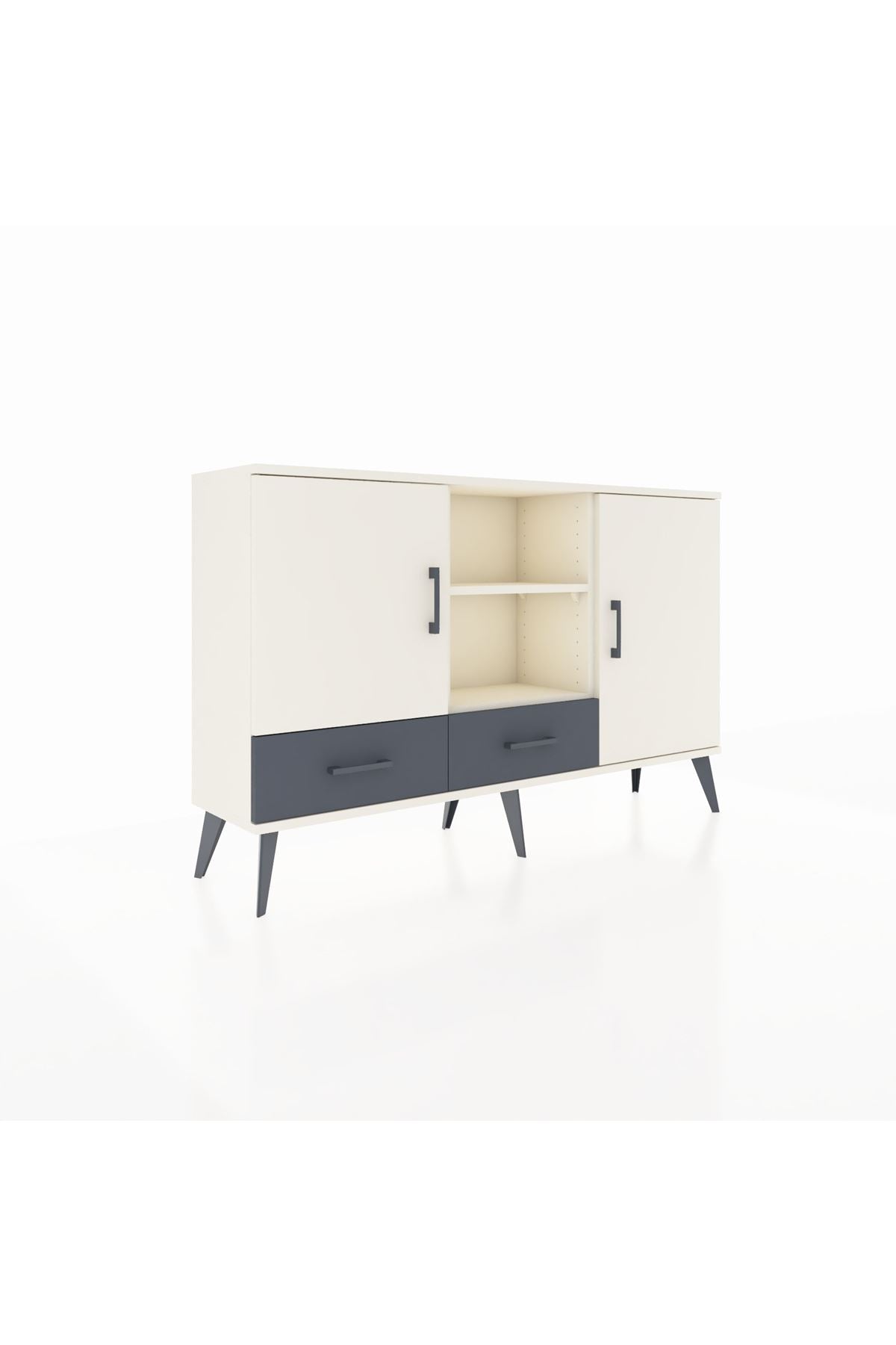Arges Konsol 5 Raflı 2 Çekmeceli 3 Kapaklı 132x30x83 - S144M026V05A
