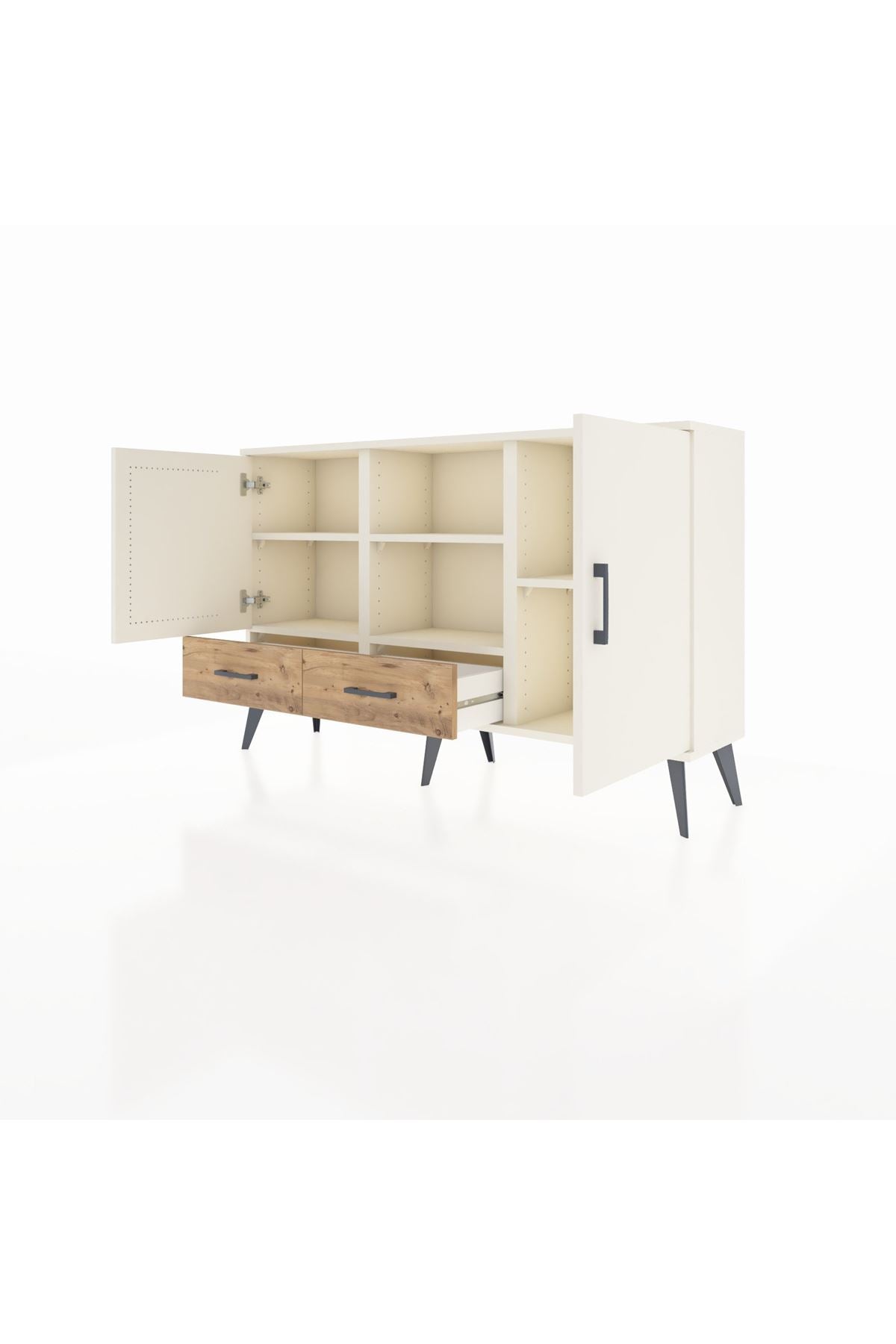 Arges Konsol 5 Raflı 2 Çekmeceli 3 Kapaklı 132x30x83 - S144M026V06A