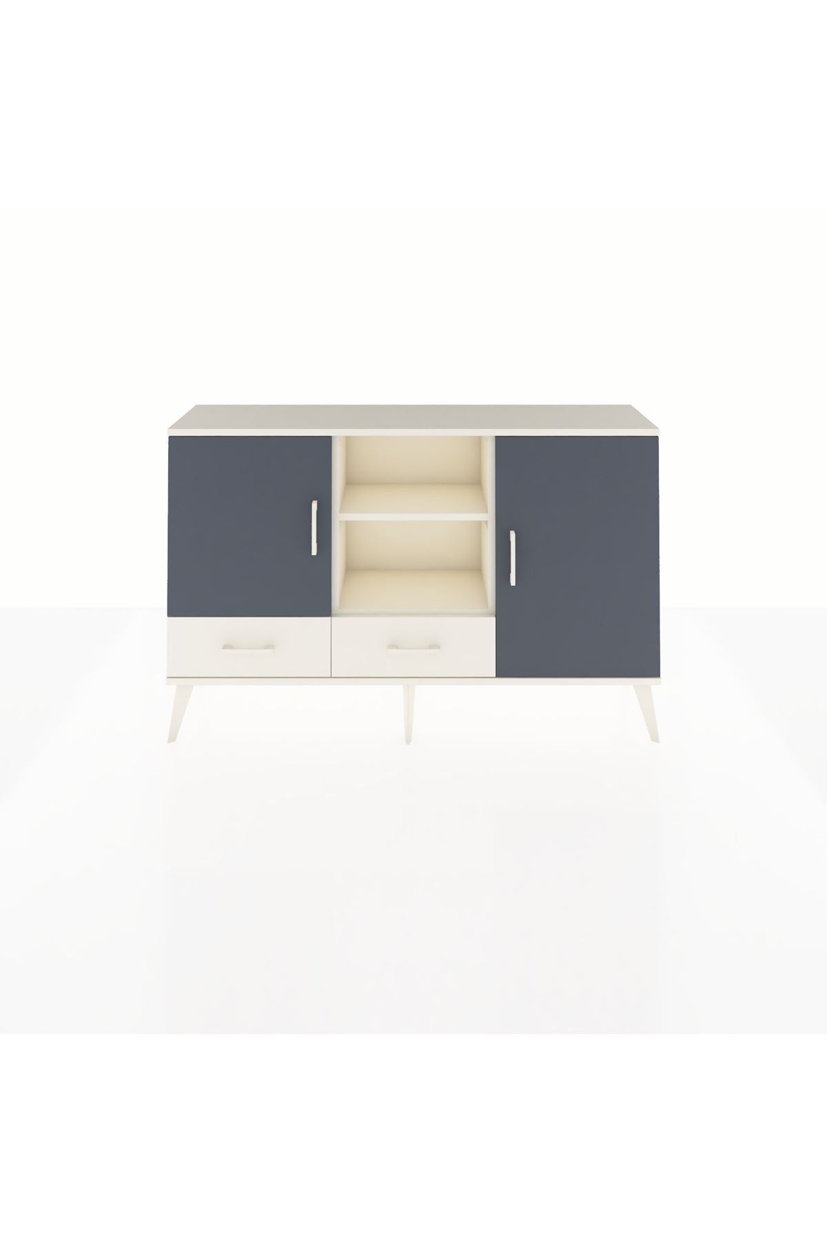 Arges Konsol 5 Raflı 2 Çekmeceli 3 Kapaklı 132x30x83 - S144M026V07A