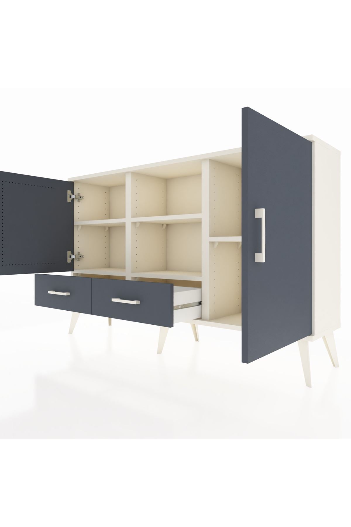 Arges Konsol 5 Raflı 2 Çekmeceli 3 Kapaklı 132x30x83 - S144M026V08A