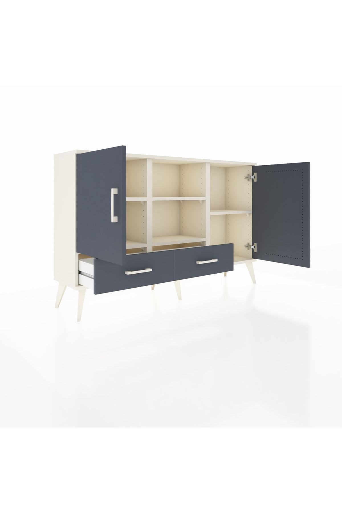 Arges Konsol 5 Raflı 2 Çekmeceli 3 Kapaklı 132x30x83 - S144M026V08A