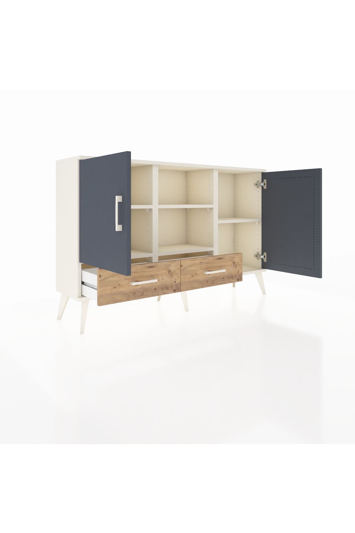 Arges Konsol 5 Raflı 2 Çekmeceli 3 Kapaklı 132x30x83 - S144M026V09A