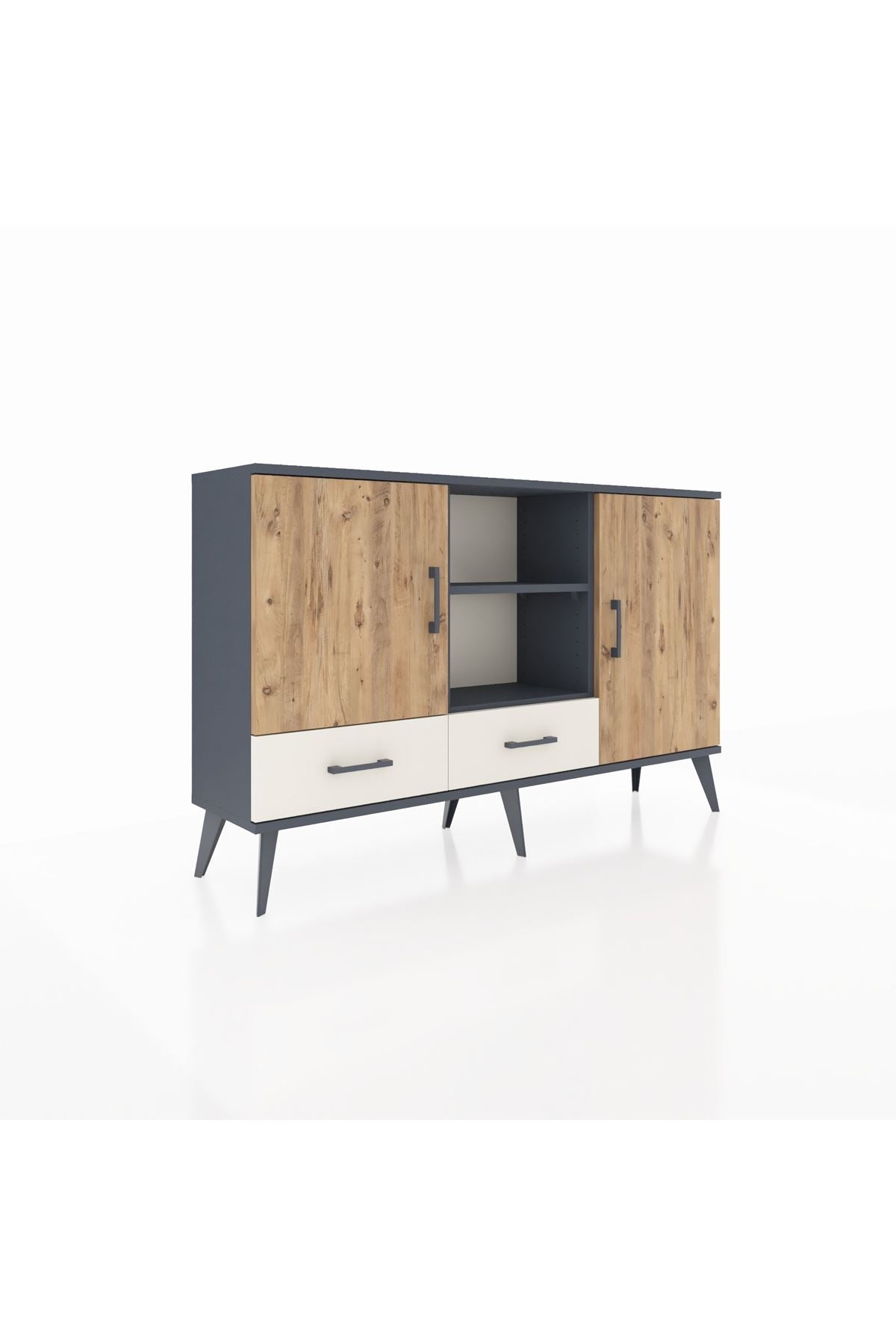 Arges Konsol 5 Raflı 2 Çekmeceli 3 Kapaklı 132x30x83 - S144M026V10A