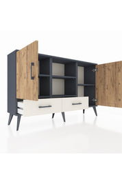 Arges Konsol 5 Raflı 2 Çekmeceli 3 Kapaklı 132x30x83 - S144M026V10A