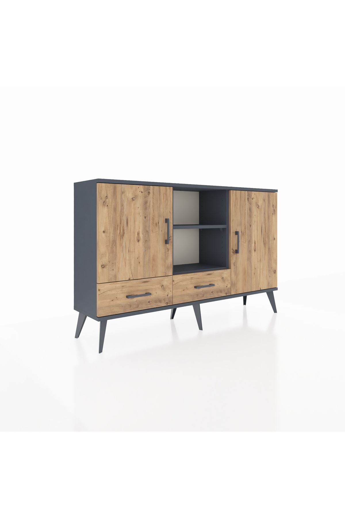 Arges Konsol 5 Raflı 2 Çekmeceli 3 Kapaklı 132x30x83 - S144M026V12A