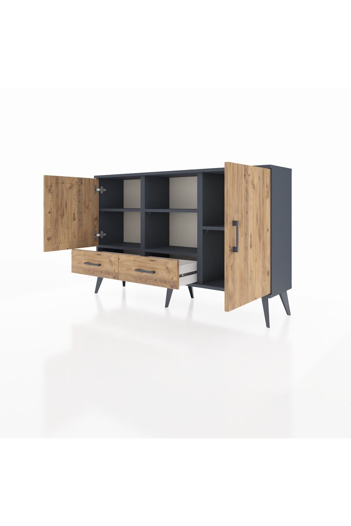 Arges Konsol 5 Raflı 2 Çekmeceli 3 Kapaklı 132x30x83 - S144M026V12A