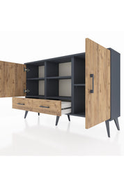 Arges Konsol 5 Raflı 2 Çekmeceli 3 Kapaklı 132x30x83 - S144M026V12A