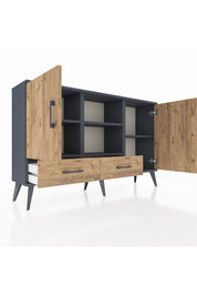 Arges Konsol 5 Raflı 2 Çekmeceli 3 Kapaklı 132x30x83 - S144M026V12A