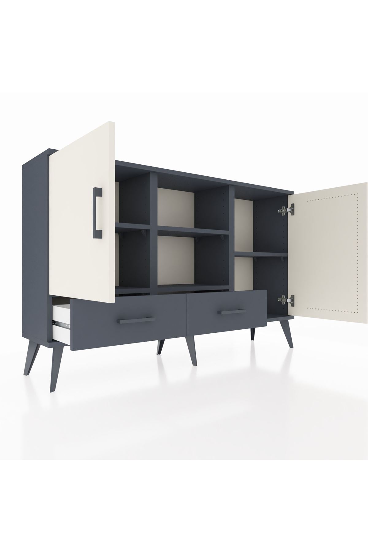 Arges Konsol 5 Raflı 2 Çekmeceli 3 Kapaklı 132x30x83 - S144M026V14A