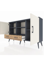 Arges Konsol 5 Raflı 2 Çekmeceli 3 Kapaklı 132x30x83 - S144M026V15A